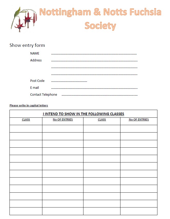 Show Entry Form 2023